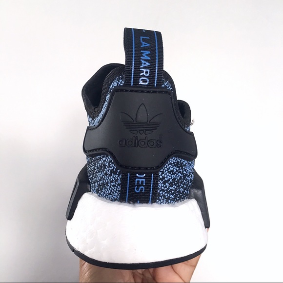 Adidas NMD R1 Blue and Black Shoes - Picture 6 of 8